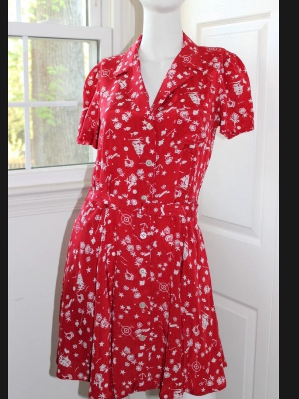 Polo by Ralph Lauren Red Short-Sleeve Printed Dress
